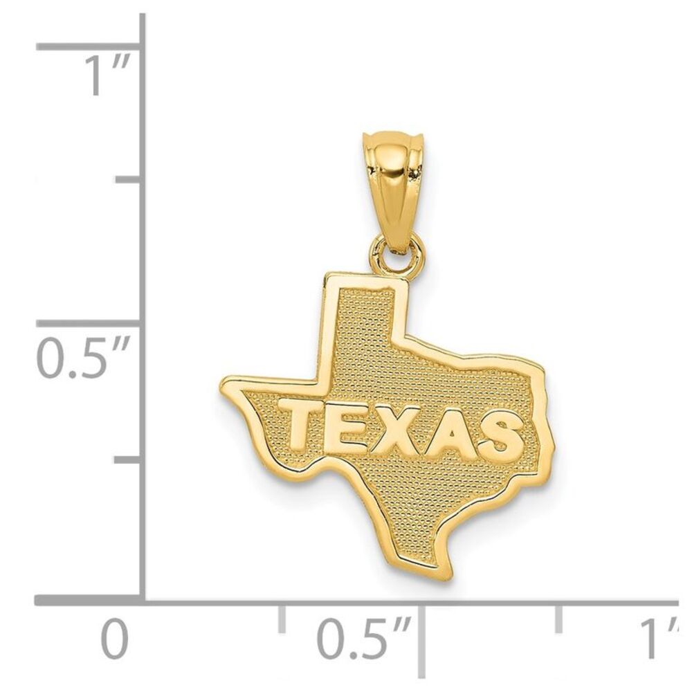 14k Yellow Gold State of Texas Pendant - Picture 4 of 5